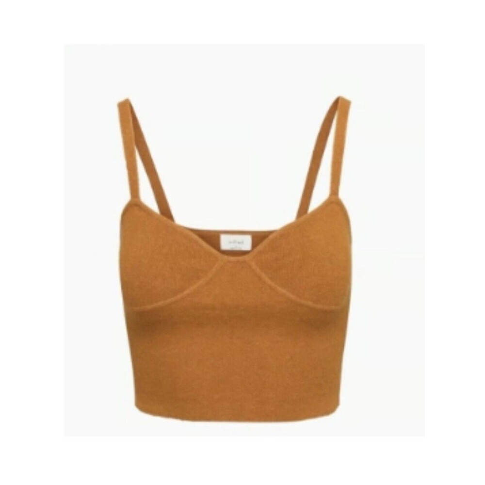 Aritzia Wilfred Sicily Bustier sweater tank top Rich Chestnut Camel Size XS